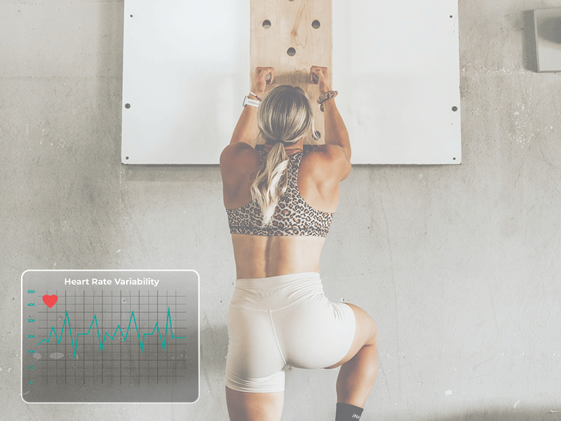 Athlete training with HRV overlay